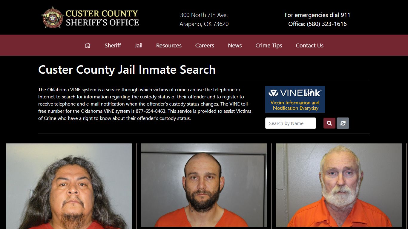 Inmate Search - Custer County Sheriff's Office