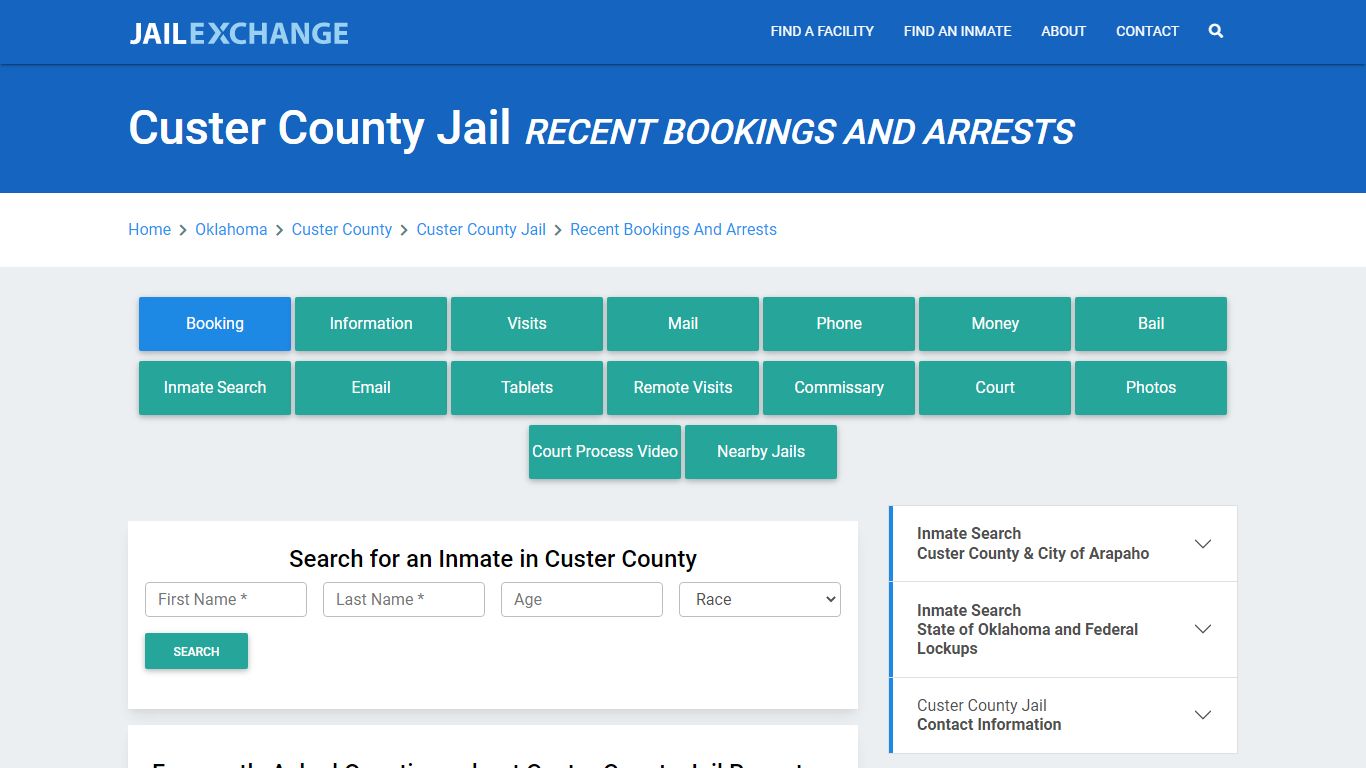 Custer County Jail OK Recent Arrests and Bookings - Jail Exchange